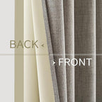 MIULEE Linen Texture Curtains for Bedroom Solid 100% Blackout Thermal Insulated Linen Curtains Grommet Room Darkening Drapes for Living Room Nursery 52x72 Inch (2 Panels)