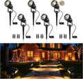 L LOHAS LED 5W Low Voltage Landscape Lighting, Christmas Outdoor Spot Lights with Connectors, 12V 24V IP66 Waterproof 3000K Warm White Plug in Spotlights for Yard, Garden, Pathway, House (6 Pack)