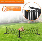 16 FT Industrial Metal Expandable Barricade，Retractable Traffic Fence with Casters, Folding Security Gate，Portable Barricade Gate for Construction Area, Traffic Control, Cordon(Black）