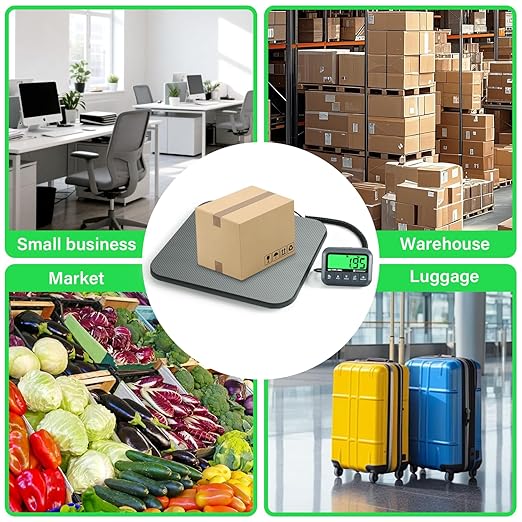 Digital Postal Scale 440lb,High Accuracy 0.35oz Shipping Scale for Packages with Hold/Tare/Count,Commercial Package Scale for Small Business,Postage Scales for Shipping Packages/Luggage,Grey
