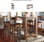 Signature Design by Ashley Pinnadel 30" Modern Swivel Pub Height Barstool, Light Brown