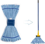 Matthew Microfiber Tube Mop(Meduim,Blue,12Pack) Heavy Duty Mop Head Replacement,Excellent Absorbency,Premium launderability,Reusable,Loop end for Home,Commercial&Industrial Use