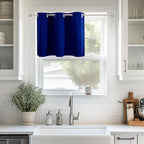 ChrisDowa Blackout Curtains 36 Inches Long for Living Room, Grommet Thermal Insulated Room Darkening Curtains for Bedroom (1 Panel Set, Royal Blue, 52W x 36L)