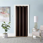 ChrisDowa Blackout Door Curtains for Doorway Privacy, Grommet Closet Curtains for Bedroom Closet Door, Thermal Insulated Temporary Doorway Cover Room Divider Drapes (1 Panel, Brown, 52 x 80 Inch)