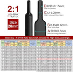 Chanzon 2:1 Ratio 1-1/8" (28mm) Heat Shrink Tubing 3.3Ft Roll (1M Total Length) Black Polyolefin Sleeving Wrap Shrinking 2 to 1 1pcs