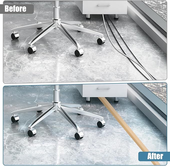 Floor Cord Covers for Wires 20FT Cable Hider Wire Cover Self Adhesive Cord Hider Floor for Offices, Homes, Workshops, Warehouses Cable Cavity 0.39" W x 0.27" H
