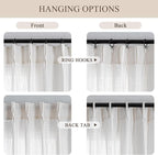 MYSKY HOME Natural Living Room Curtains 96 Inch Long 2 Panel Sets, Soft Cotton Blend Semi Sheers Light Filtering Pinch Pleated Privacy Drapes for Patio Nice Vertical Elegant Style, Beige, 40 x 96 in