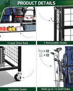 Mythinglogic Golf Bag Storage Organizer, Extra Large Golf Storage Stand for Golf Bag Accessories, Golf Storage Rack for Garage, Golf Club, Home