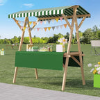 Outdoor Vendor Cart, Portable Cart with Canopy, Movable Stall Display Stand, Foldable Vending Stand Kiosk Display Trolley with Canopy, for Market, Street Food, Events(Green 4,150cm/59in)