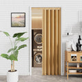 24"-36" x 80" Accordion Doors Interior - Vinyl PVC Bifold Accordion Closet Doors, Includes Door & Mounting Hardware, Handle, Temporary Folding Door for Doorway Pantry Laundry, Oak