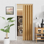 24"-36" x 80" Accordion Doors Interior - Vinyl PVC Bifold Accordion Closet Doors, Includes Door & Mounting Hardware, Handle, Temporary Folding Door for Doorway Pantry Laundry, Oak