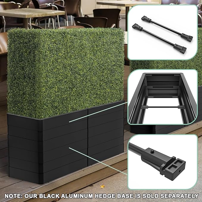 SunnyRoyal 234" Wx18 Hx12 D Artificial Boxwood Hedge Wall for Indoor and Outdoor Lifelike Greenery Privacy Fence for Patio Balcony Office Garden Party