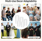 Cylinder Stands for Party, 5Pcs Round Pedestal Stand, Foldable White Round Large Columns Tables, Plinth Pillars for Parties Baby Shower Birthday Wedding Display Decoration Ceremony Art Decor