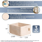 NaturalCozy Storage Baskets 16.8”x13”x7.6” Cotton Rope Woven Baskets for Organizing 3-Pack | Toy Storage Bins | Basket for Shelves, Laundry, Blanket, Clothes, Closet, Kitchen, Bathroom, Gifts