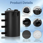 Canopy Water Weights Bag, 220 lb Canopy 4 Leg Weights Bag, Portable 25L Water Bag Windproof Fixed Water Tent Weights, for Outdoor Pop Up Tent, Canopies, Gazebo, Shelter, 4 Pack (25L Black)