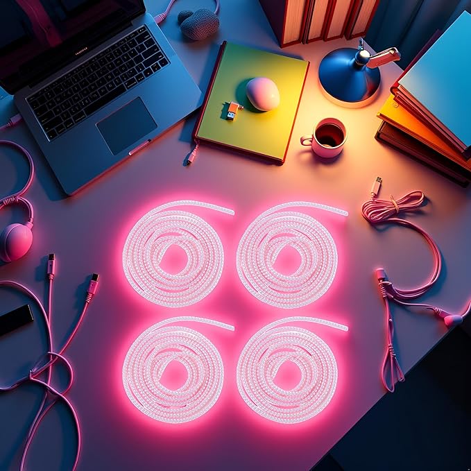 4Pcs Spiral Cable Protector,Chargers Data Cable Protect Sleeve,Headphone Cable Saver for Phone Earphone USB Data Cableor for Prevent Pets from Biting The Cable Sleeves Cord Management (Laser Pink)