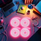 4Pcs Spiral Cable Protector,Chargers Data Cable Protect Sleeve,Headphone Cable Saver for Phone Earphone USB Data Cableor for Prevent Pets from Biting The Cable Sleeves Cord Management (Laser Pink)