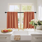 PONY DANCE Burnt Orange RV Curtains 24 inch Length, Short Curtains for Small Window 2 Panels Set, Thermal Insulated Blackout Capmer Drapes for Privacy Protect, W 29 x L 24 inches