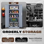 Incbruce 72” Metal Storage Cabinet, Locking Steel Storage Cabinet with 2 Doors and 4 Adjustable Shelves, Tall Lockable Tool for Garage, Home, Office (Cement Grey)