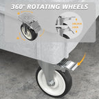 Utility Cart on Wheels, 2 Shelf Heavy Duty Large Flat Top Rolling Cart, 550LBS Capacity Service Cart for Warehouse, Garage, School, Kitchens, Office(Gray, 45.7)