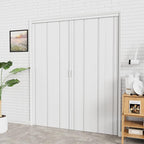 73"-96" x 80" Accordion Doors Interior - Three Installation Options, Vinyl PVC Bifold Accordion Closet Doors, Includes Door & Mounting Hardware, Handle, Temporary Folding Door for Doorway Pantry