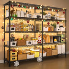 REIBII 73''W Shelf 1650 LBS Storage Shelves 5-Tier Metal Shelving Wire Shelving Unit, Adjustable Heavy Duty Metal Shelves Wire Shelf for Pantry Kitchen Industrial Garage, 17.7" D x 73" W x 71" H