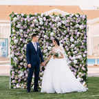 Artificial Luxury‌ Flower Wall Backdrop, Gorgeous 3D Silk Floral Backdrop for Wedding, Baby Shower, Party and Home Decor, Quick Assembly/Storage, Eco ＆ Pet Friendly, 2 pcs, Each Panel 2 * 8 ft.