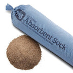 PIG Blue Absorbent Sock Heavy Sock Forms Barrier & Prevents Spills from Spreading 8-Gal Absorbency 5" x 10' 4 Socks PIG217