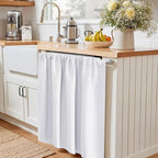 PONY DANCE Short Curtains for Bathroom - Solid 50% Light Block Drapes for Bedroom, RV Curtains for Camper Windows,Cafe Window Decor, W 29 x L 24, Pure White, 1 Pair