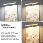 Plug in Picture Lights for Wall, 16 inch Dimmable LED Art Light with Remote, 3 Colour Temperature Gallery Painting Wall Light for Picture Display Dartboard Art Work (Gold)