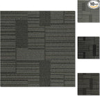 24" x 24" Self-Adhesive Carpet Tiles, 10 Pack Peel and Stick Carpet Squares for Indoor Flooring, Non-Slip Squares Carpet Floor Tile for Basement, Bedroom, Office, Easy DIY Installation