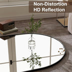GLSLAND-34x76 inch Wall Mount Arched Full Length Mirror-Aluminum Alloy Frame High Definition-Full Body Mirror for Bedroom or Living Room,Black
