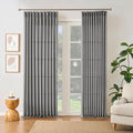 Grey Pinch Pleated Curtains 90 Inches Long 2 Panels, Soft Linen Textured Window Drapes for Bedroom Living Room Semi Sheer Light Filtering Back Tab with Hooks 70x90