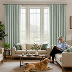 Joydeco Pinch Pleated Curtains - 100% Blackout for Bedroom, Sage Green Linen Curtains 40" W x 108" L, Thermal Insulated 2 Panels Light Blocking Drapes, Back Tabs for Living Room