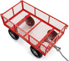 Gorilla Carts Steel Utility Cart, 4 Cu Ft Bed, 800 lb Load Capacity, Red – Heavy-Duty Outdoor Hauling Wagon with Removable Side Panels for Yard, Lawn, Garden or Landscaping