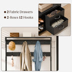 Lulive Hall Tree with Bench and Shoe Storage, 39.4” Entryway Bench with Coat Rack freestanding, 5 in 1 Entryway Furniture Organizer Large Coat and Shoe Rack with 21 Hooks and Drawers, Black