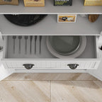 HOMCOM 72" Kitchen Pantry Cabinet, Freestanding Tall Storage Cabinet, Traditional Kitchen Cabinet with 4 Doors, Drawer and 3 Adjustable Shelves for Dining Room, White