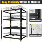 PrimeZone Heavy Duty Garage Shelving 2200 LBS 4 Tier Heavy Duty Storage Shelves Adjustable Industrial Metal Wire Shelf Unit for Garage,Basement,Pantry,Warehouse,Commercial,40" W X 20" D X 60" H 3Pack