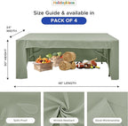 HolidayIdeas Open Back Fitted Tableclothss for 4 Foot Rectangle Table, Wrinkle Resistant Washable Table Covers 24x48 Inch for Craft Fairs, Banquets, Trade Show Display, Sage Green,4 Pcs