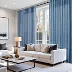 Nanspring Stone Blue Linen Curtains 84 Inches Long for Living Room Back Tab Luxury Light Filtering Privacy Semi Sheer Curtain Modern Farmhouse Boho Drapes for Bedroom Office 2 Panels Set 52x84