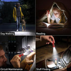 Blukar Rechargeable EDC Flashlight, Mini Keychain Flash Light with 3 Lighting Modes, Memory Function, Waterproof, Compact and Portable Pocket Light for Everyday Carry, Emergency,Camping-Red