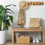 GRANNY SAYS Large Wicker Basket, Decorative Woven Basket for Storage, Wicker Basket with Handles, Waterproof Storage Basket for Shelves, 1-Pack