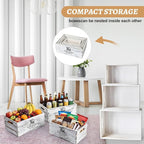 Barydat Set of 5 Wood Crates for Display Decorative Nesting Wooden Crate Storage with Handles Vintage Farmhouse Style Decorative Boxes Multipurpose Fruits Vegetables Boxes (Rustic White,Elegant)