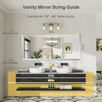 72x32 Inch Brushed Nickel Bathroom Mirror for Wall, Thick Metal Framed Rectangle Mirrors for Over Sink, Bedroom, Living Room, Entryway, Anti-Rust, HD Tempered Glass