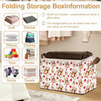 Bear Heart Storage Bin with Handles, Valentines Love Basket Storage Organizer for Shelves, Closet, Nursery, Book, Laundry Hamper & Home Decor