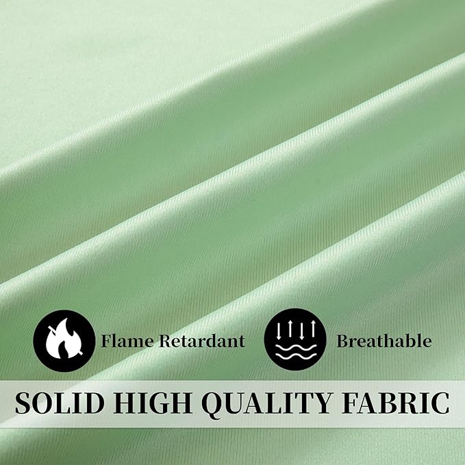 Cniuyhi Inherent Flame Retardant Hospital Curtains, Cubicle Medical Grommet Curtains for Room Divider, School Nursery, Hospital(1 Panel, Green, 5x8ft)
