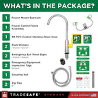 TRADESAFE Faucet Mount Eye Wash Station OSHA Approved - Emergency Eye Wash Station, Eyewash Station with Faucet, Eye Wash Station for Sink Faucet, Eye Wash Sign Included, ANSI Compliant