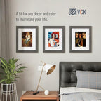 VCK 8x10 Picture Frame 5 Pack - Grey, High-End Wood Poster Frames with Tempered Glass, Display 5x7 Photo with Mat or 8x10 without Mat, Art Gallery-Quality, Wall Hanging/Tabletop, Grey