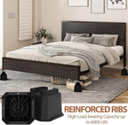 shouwuhho Bed Risers 4 inch, Furniture Risers Elevation in Heights 4 Inch Heavy Duty, Bed Lift Risers for Caster Wheels or Posts of Bed Table Couch, Support up to 6000 lbs, Black, 6 Pack