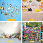 2 Pcs Fish Net Decorations, 39x78 Inch Cotton Nautical Themed Fishing Net, Wall Hanging Photo Display Fishnet for Coastal Bedroom Bathroom, Pirate Hawaiian Beach Under The Sea Party Decor, Beige